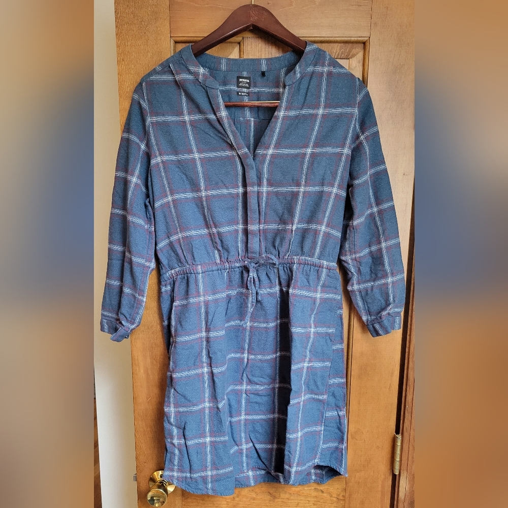 Prana Blue and Red Plaid Dress